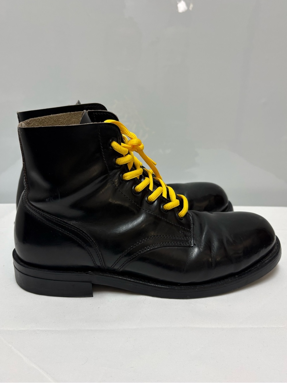 Vintage Boulet Canadian Military Parade Drill Boot Steel Toe Black Leather US 8E
